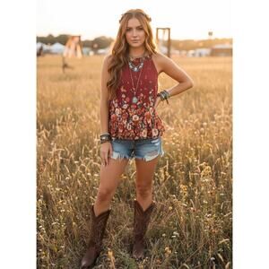 Farm Rio for Anthropologie Sleeveess Blouse | Size Large